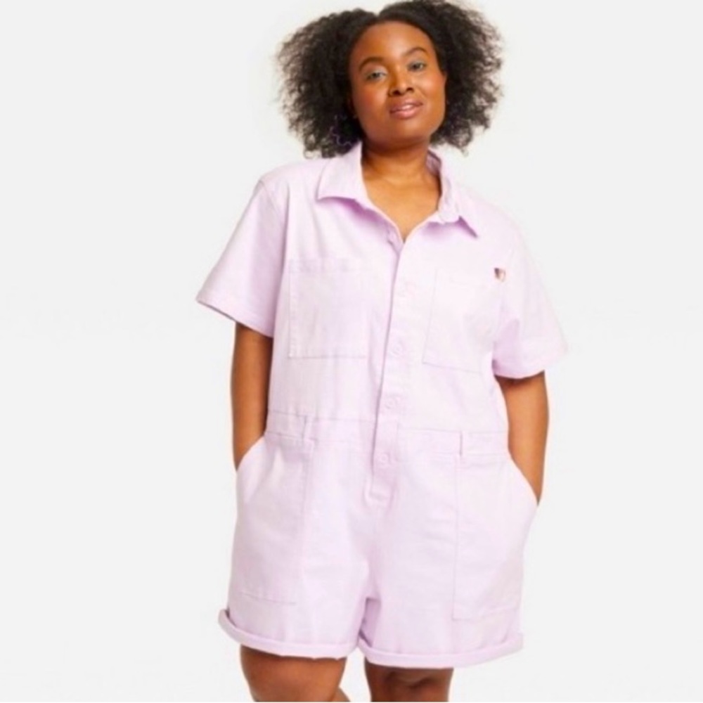 NWT Alice Butts blush pink Pride Romper w/pockets